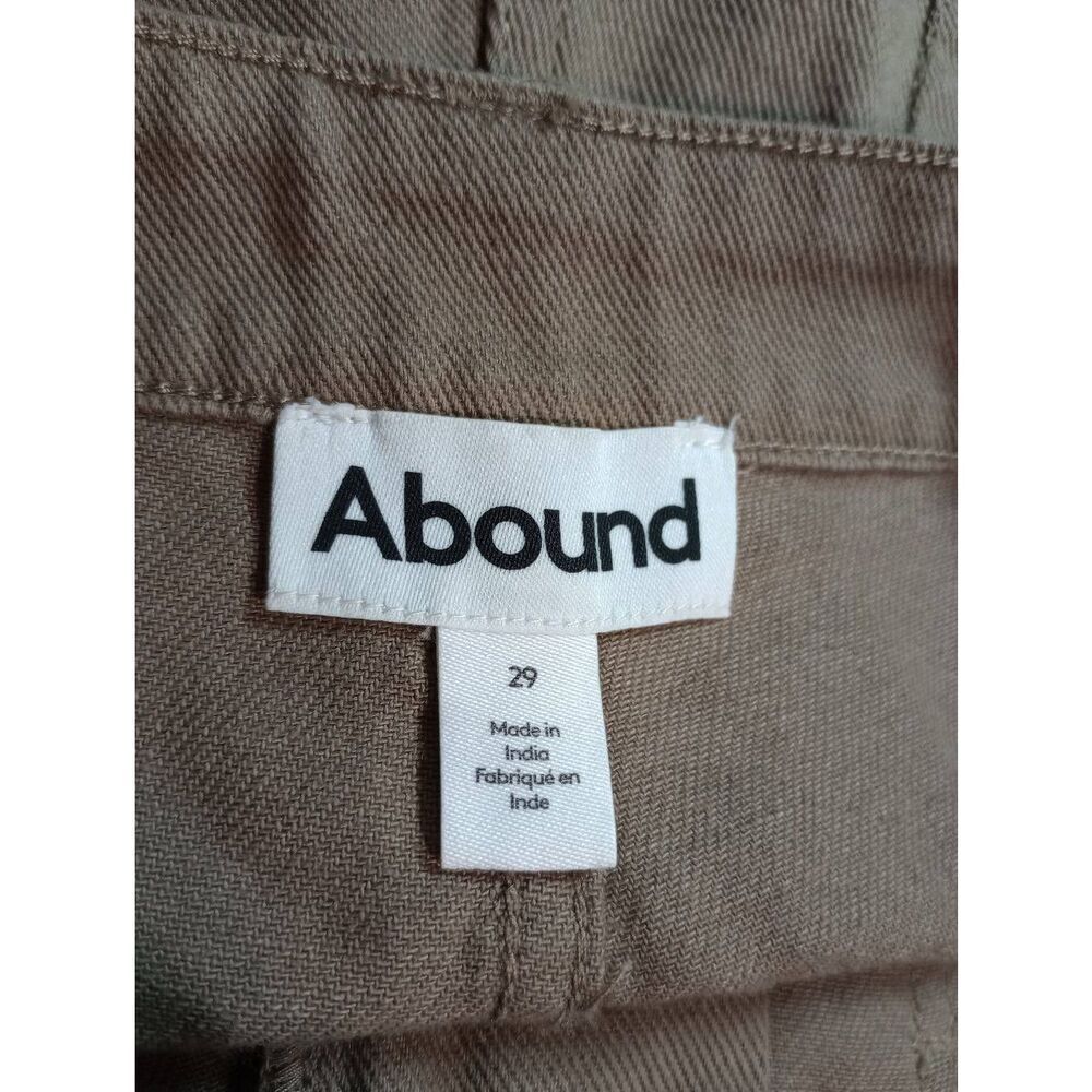 Abound Pants Ladies 29 Tan Khakis Cargo‎ Pocket Wide Leg - Picture 5 of 7